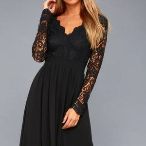 Black lace formal dress